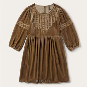 Stetson Khaki Velvet Babydoll Dress